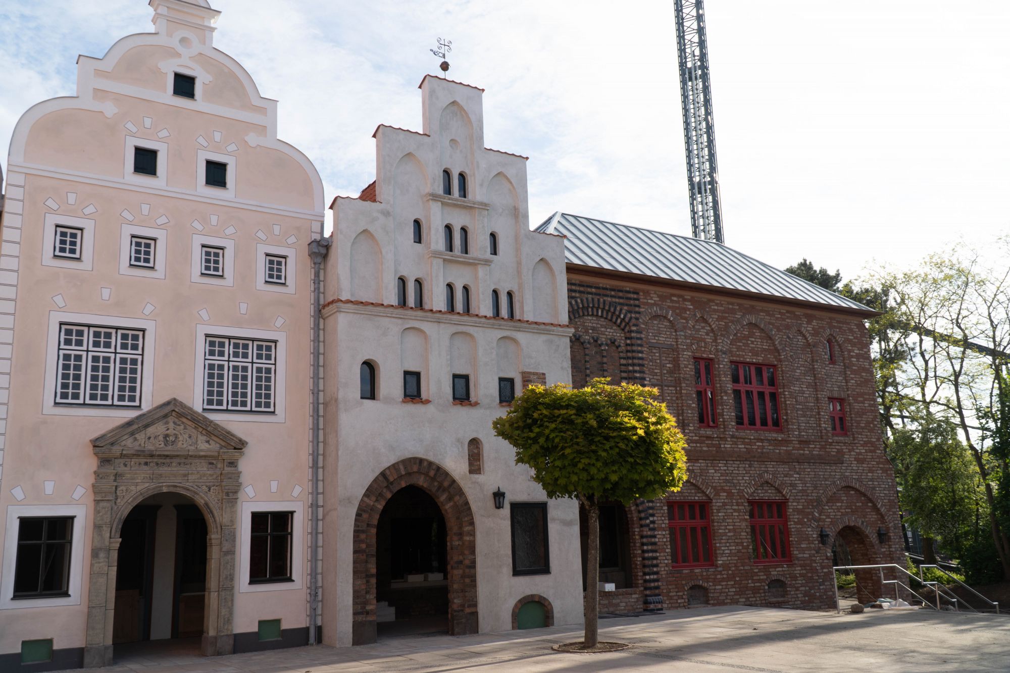 Die Arkaden der HANSE in EUROPA. Hier die Gebäude Riga und Stralsund.